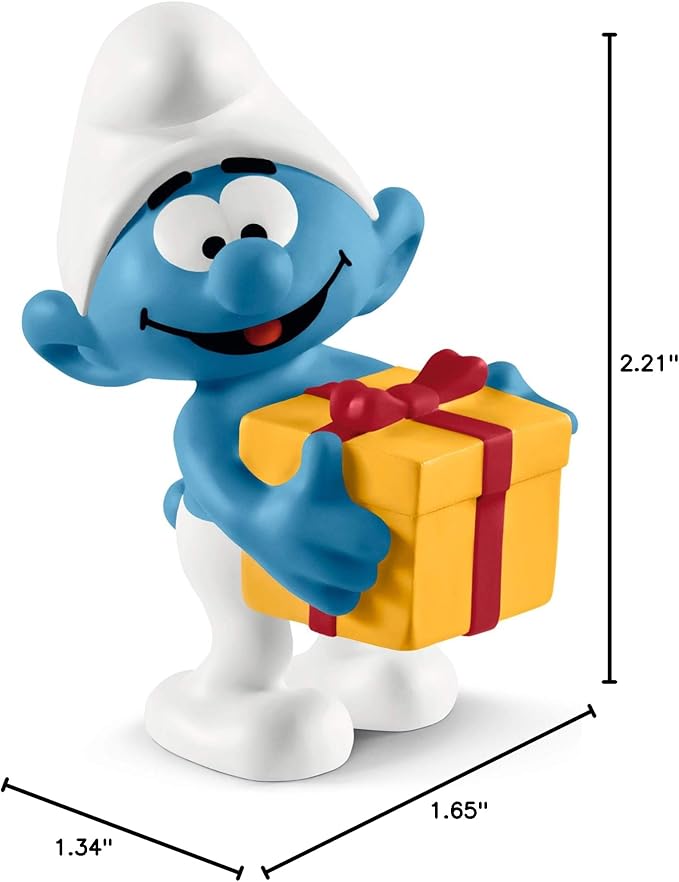 Schleich Smurf, Retro Toys for Kids, Smurf with Present Toy Figurine