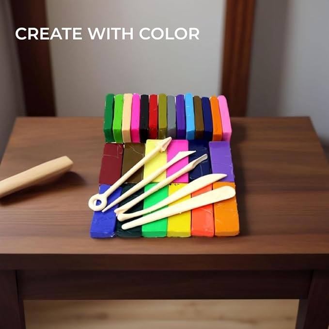 H&S Polymer Clay Modeling Kit – 26 Colors, 5 Sculpting Tools – Oven Bake Molding Set for Kids & Adults