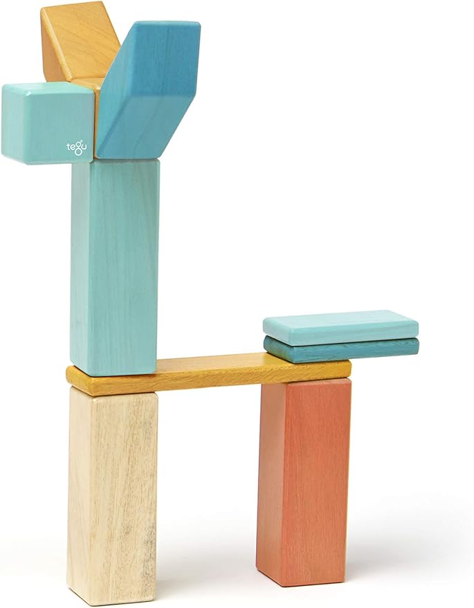 42 Piece Tegu Magnetic Wooden Block Set, Sunset, 1-99 years old