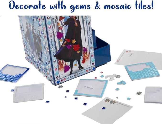 Disney Frozen 2 Elsa Jewelry Box Craft Kit DIY Mosaic Box for Girls, Frozen 2 Toy for Kids