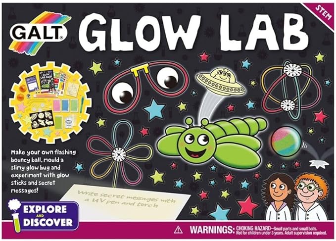 Galt Toys, Glow Lab, Science Kit for Kids, 20 Fun Experiments, Ages 6 Years Plus