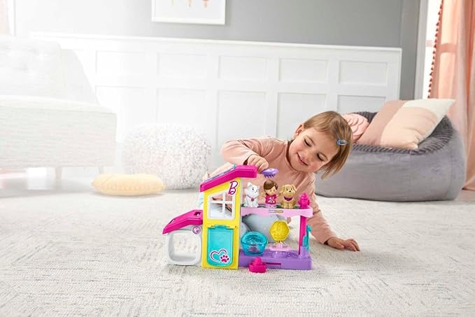 Fisher-Price Little People Barbie Toddler Toy Play and Care Pet Spa Playset with Music & Sounds for Pretend Play Kids Ages 18+ Months