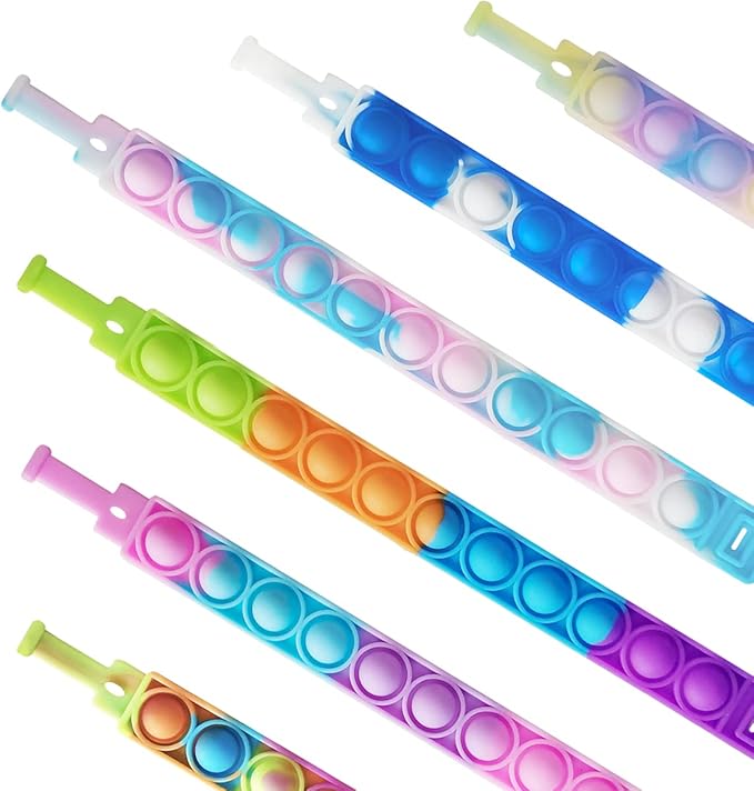 12 Pcs Pop Bracelet Bubble Fidget Sensory Toys for Party Favors, Hand Finger Wristband Bulk for Classroom Prizes, Easter Egg Basket Stuffers Goodie Bag Stuffers Christmas Valentine Gift for Kid