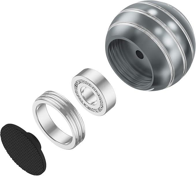 Kryfa Kinetic Desk Toy Balls, Metal Fidget Toys for Adults Kids Boys Girls Teens, Fidgets for Classroom Prizes, Stocking Stuffers, Kids Party Favors (1.54", Grey)