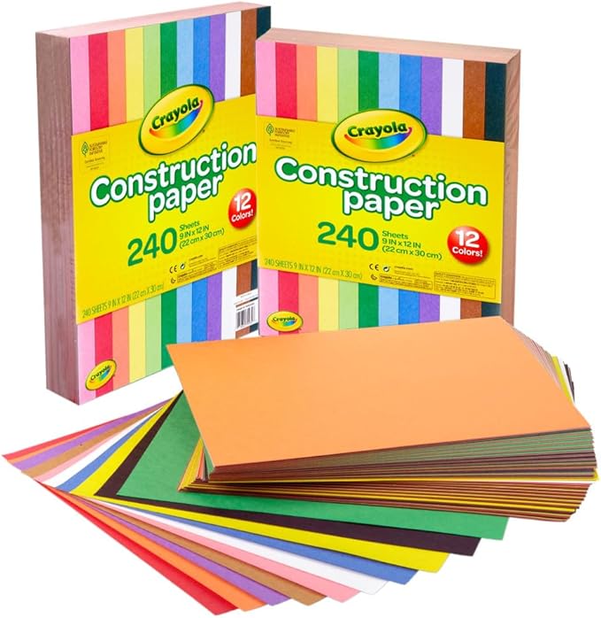 Crayola Construction Paper - 480ct (2pck), Bulk School Supplies For Kids, Teacher Classroom Must Have, Art Paper, Arts & Crafts