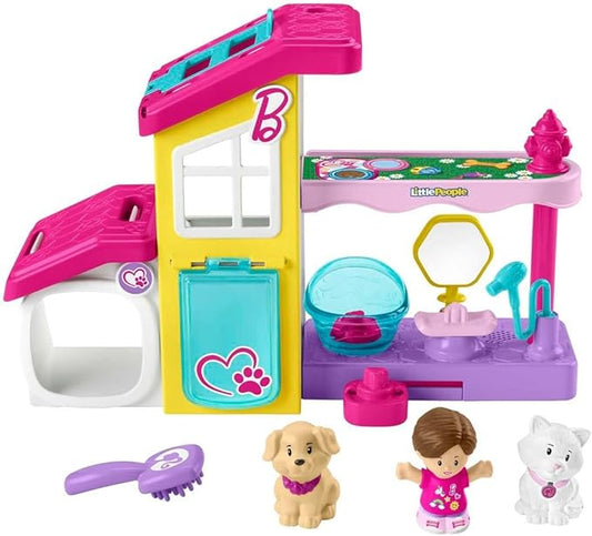 Fisher-Price Little People Barbie Toddler Toy Play and Care Pet Spa Playset with Music & Sounds for Pretend Play Kids Ages 18+ Months