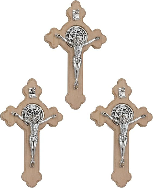 COTTVOTT Wooden Christian Jesus Cross/Orthodox Crucifix Charms Pendants for Rosary Necklace, DIY Jewelry Making Accessories Parts