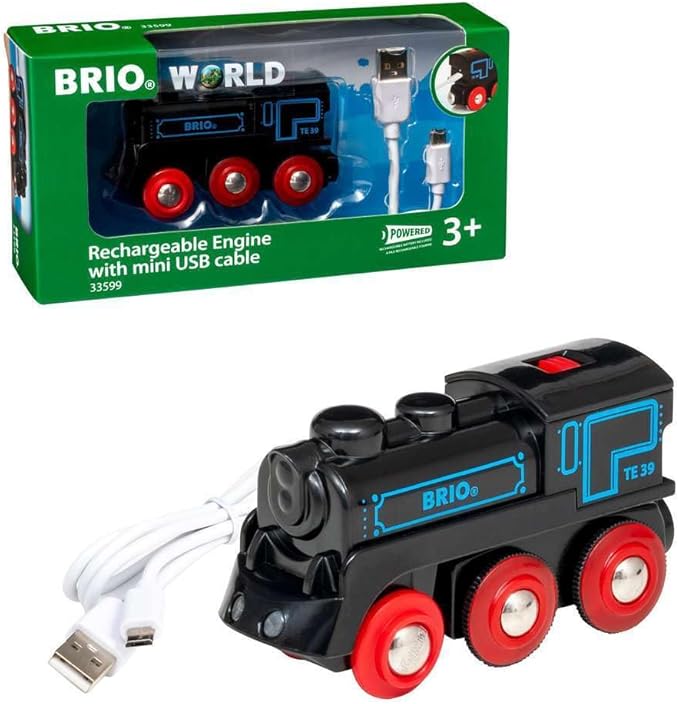 BRIO World - 33599 Rechargeable Engine | Battery-Powered Toy Train for Kids Aged 3+