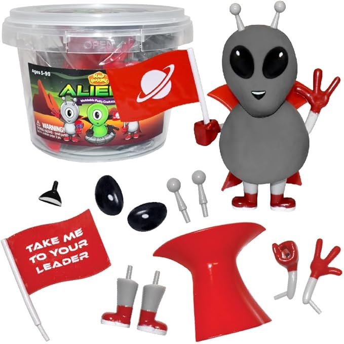 Aliens Craft Kit 3 Pack – Build, Play, and Display 3 Air-Dry Clay Aliens, Great for Birthday Parties, Trick or Treating, Stocking Stuffers, for Kids, Boys and Girls Ages 5+