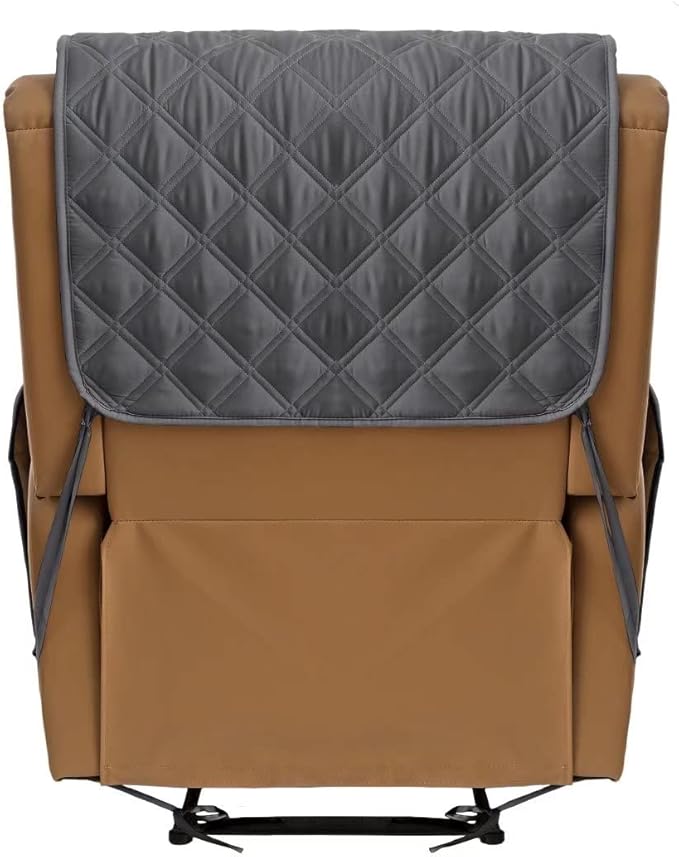 TOMORO Non-Slip Oversized Recliner Cover, 100% Waterproof Quilted Recliner Chair Slipcover Furniture Protector with Pockets, Washable Couch Cover with Elastic Straps for Kids and Pets
