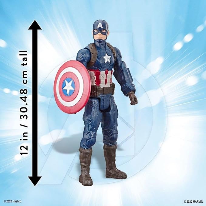 Avengers Marvel Endgame Titan Hero Series 12" Action Figures Captain America, Iron Spider, Black Panther, and Iron Man (4 Action Figures)