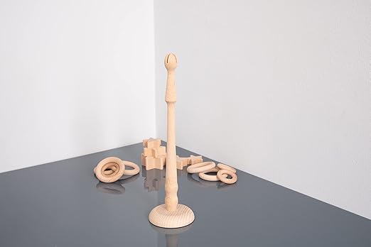 TickiT - 73911 Wooden Ring Stand Base - Heuristic Play - Loose Parts Montessori-Style Toy - Natural Toddler Toys