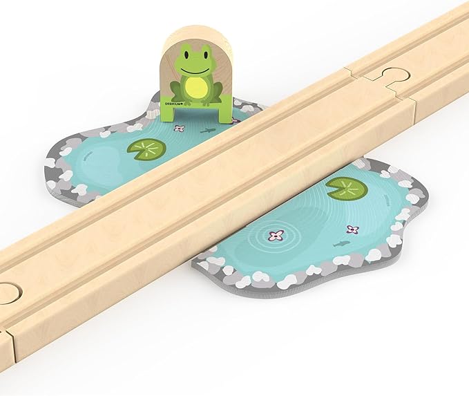 ORBRIUM 68 Pcs Fantasy Kingdom Adventure Wooden Train Set in Wooden Storage Box Unisex Children Toys Girls Boys 3 4 5 6 7 Years Compatible with Thomas, BRIO, Melissa and Doug, Imaginarium, IKEA