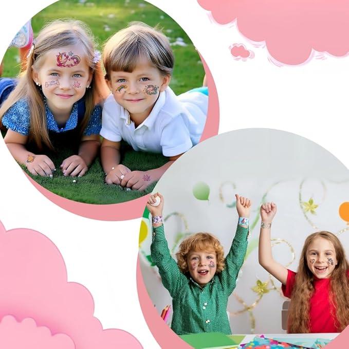 Unicorn Pinata Unicorn Party Favors for Girl Birthday Party Unicorn Party Supplies with Unicorn Pinata Headbands Stickers Slap Bracelets Keychains Silicone Bands and Straws (White)