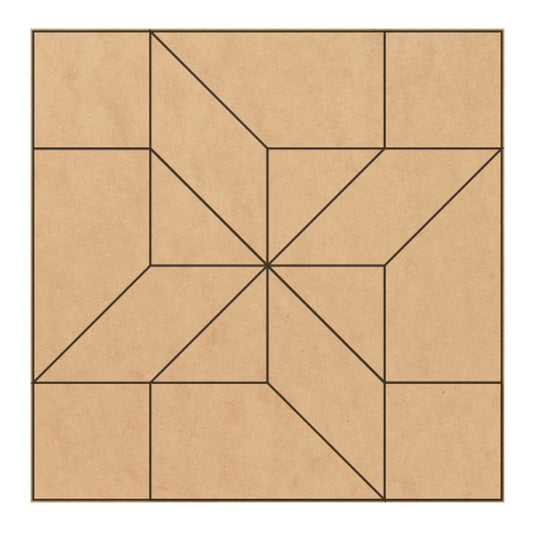 Unfinished Barn Quilt Square Wooden Sign, Country Decor Canvas Quilts Blocks (6 inches, Friendship Star)