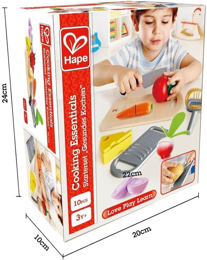 Hape Cooking Essentials Toy | Play Food Cutting Vegetables Set for Kids, Wooden Food Kitchen Accessory Toys