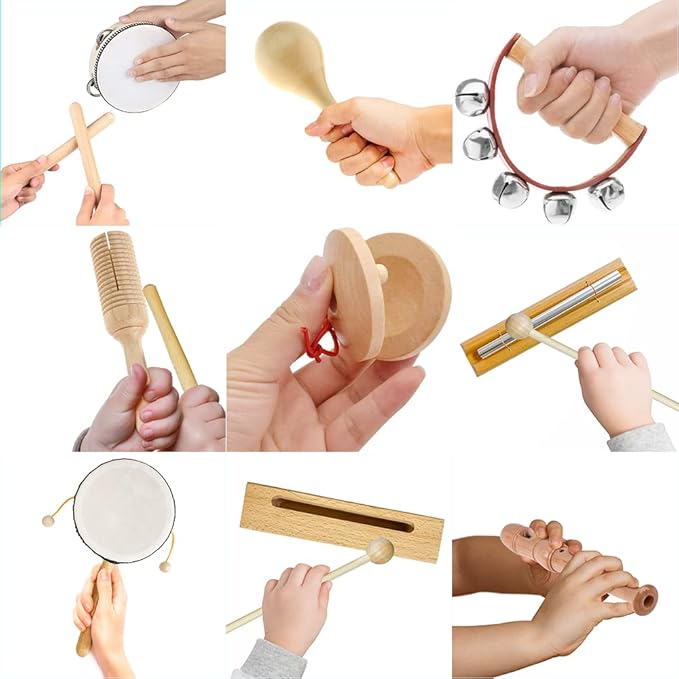 STOIE'S Wooden Toddler Musical Instruments for Kids Ages 5-9 Montessori Baby Musical Instruments for Toddlers 3-5 Kids Musical Instruments Toys Music