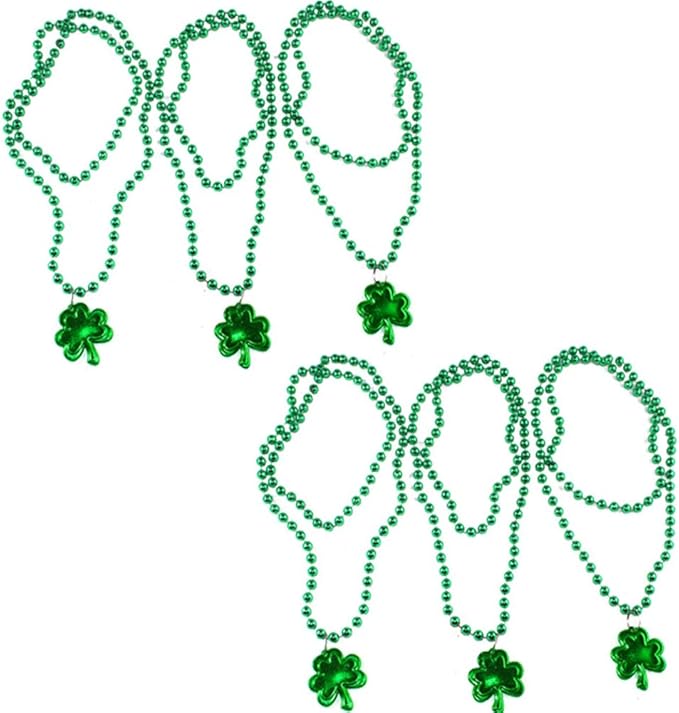 108PCS St. Patrick's Day Party Favor Dressing-up Accessories with Shamrock Eyeglasses Beaded Necklace Temporary Tattoos Mustache Bracelets Set