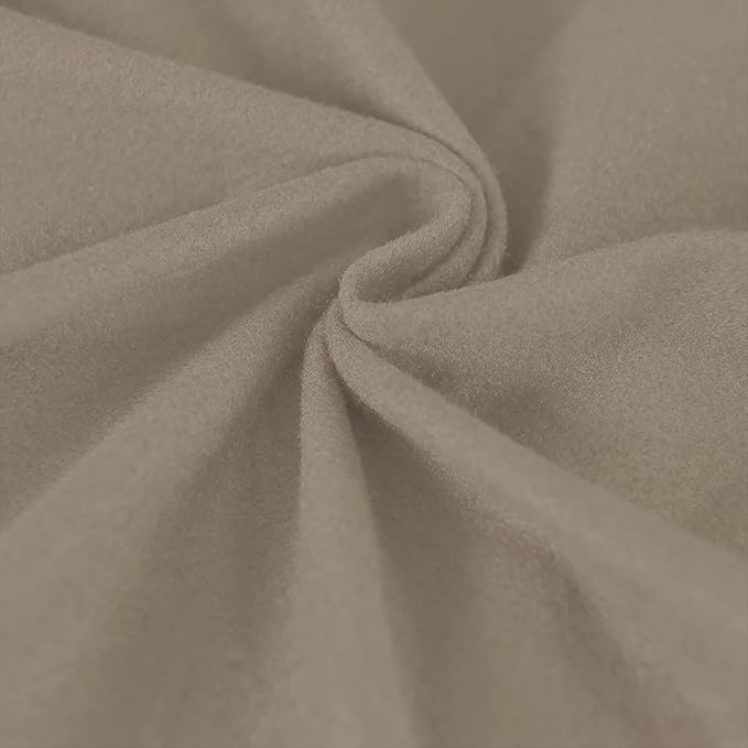 Easy-Going Oversized 6 Pieces Microfiber Stretch Sectional Recliner Loveseat Sofa Slipcover Soft Fitted Fleece 2 Seats Couch Cover Washable Furniture Protector with Elasticity for Kids Pet Natural