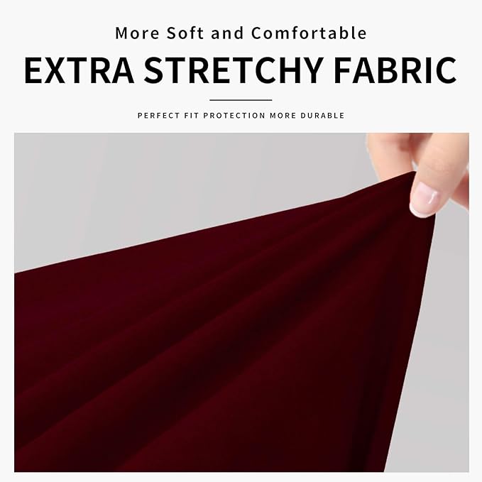 Easy-Going 100% Dual Waterproof Loveseat Cover Stretch Soft Couch Cover for Dogs, Sofa Slipcover for 2 Separate Cushion Couch Leakproof Furniture Protector for Kids, Pets Wine