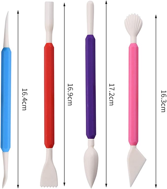 kiniza 9 Pieces Clay Sculpting Tools, Plastic Modeling Clay Tools for Kids,Double-Head Plastic Ceramic Pottery Tool Kit,Crafts Clay Modeling DIY Kit Cook Decorating Tools for Shaping and Sculpting