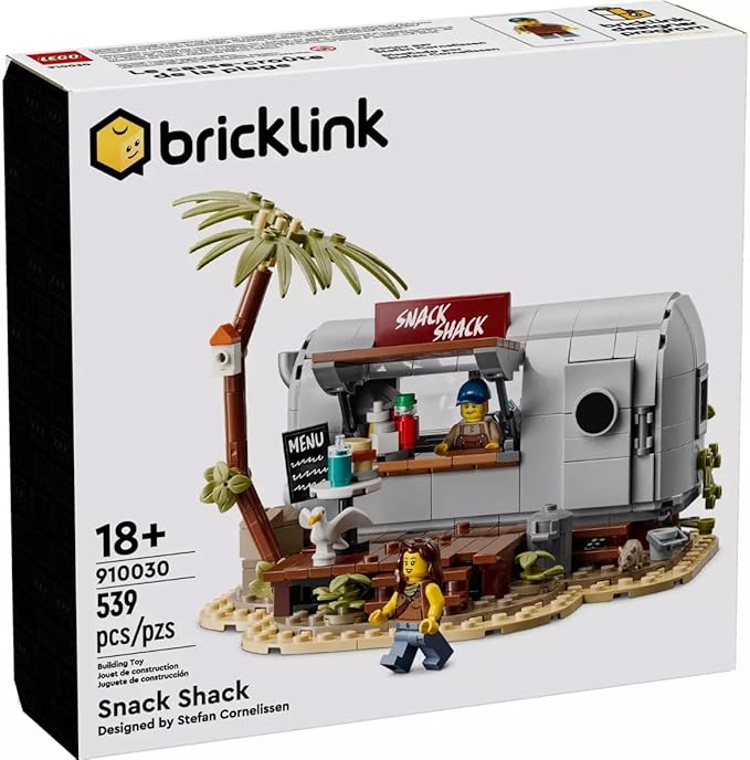 LEGO 910030 Snack Shack Building Kit - 539 Pieces - Detailed Snack Bar with Interior, Hinged Access, and 2 Minifigures
