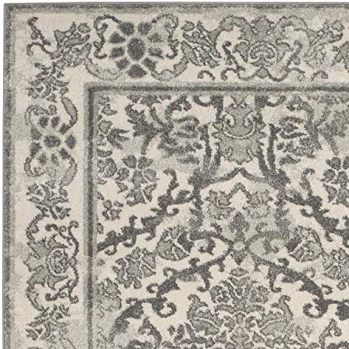 SAFAVIEH Evoke Collection 2'2" x 13' Ivory/Grey EVK242D Non-Shedding Living Room Bedroom Runner Rug