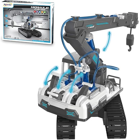 Hydraulic Power Crane Building Block Assembly Toy Set - Educational Science Experiment Kit,STEM Toys for Boys Age 8-12,Rich Operability&Realistic Appearance