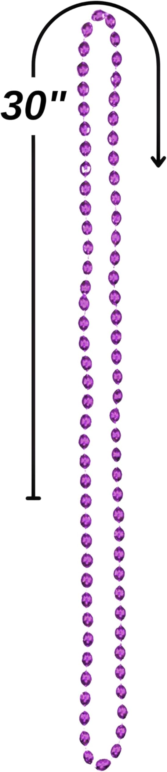 Sparkling Purple Metallic Oval Bead Party Necklaces (50 Pcs.) - 30" - Elegant & Vibrant Accessories - Perfect for Any Occasion