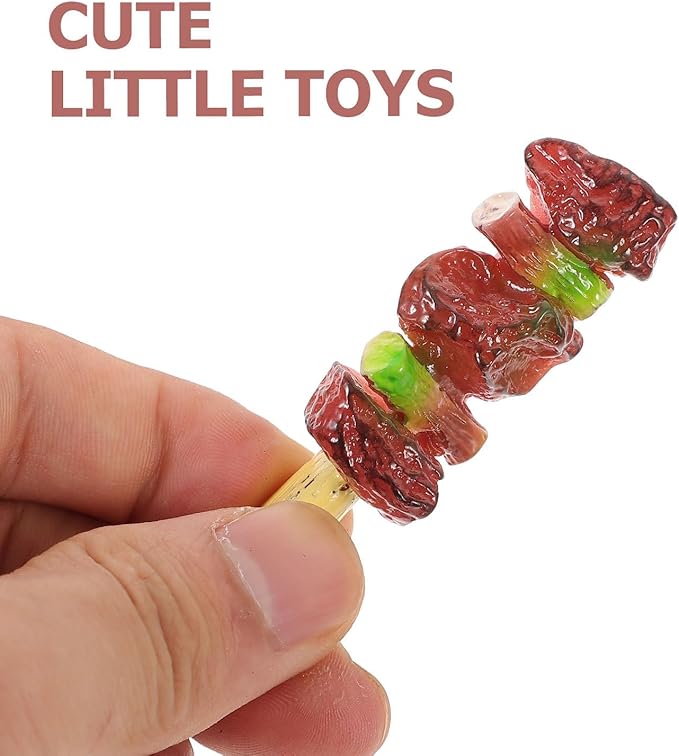 Toddmomy Kids Grill 4Pcs Artificial Barbecue Fake Food Realistic Food Kids Outdoor Kitchen Barbecue Model Decoration Display Props Play Kitchen Accessories for Kids Toddler Toddler