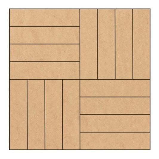 Unfinished Barn Quilt Square Wooden Sign, Country Decor Canvas Quilts Blocks (12 inches, Rail Fence)