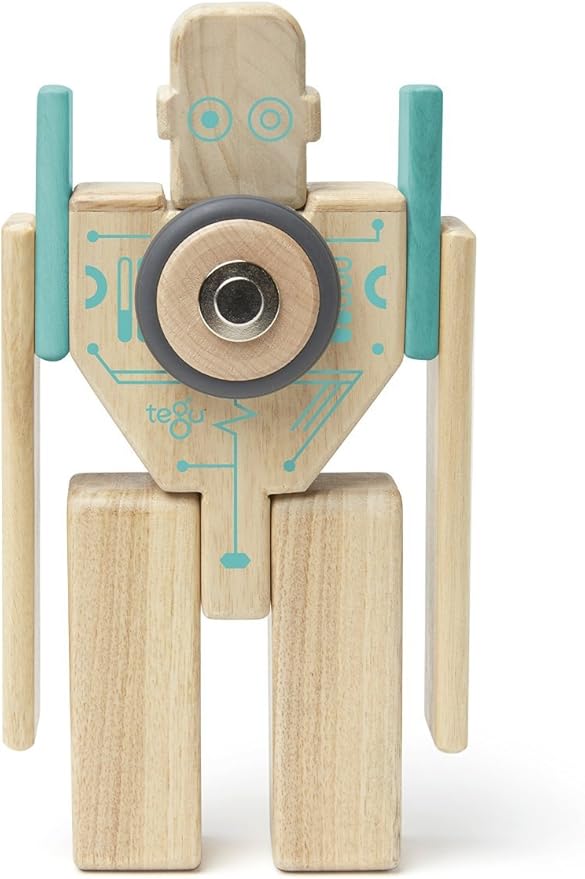 Tegu Magbot Magnetic Wooden Block Set, 1-99 years old, 9 piece
