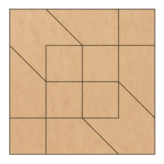 Unfinished Barn Quilt Square Wooden Sign, Country Decor Canvas Quilts Blocks (6 inches, Road to Oklahoma)