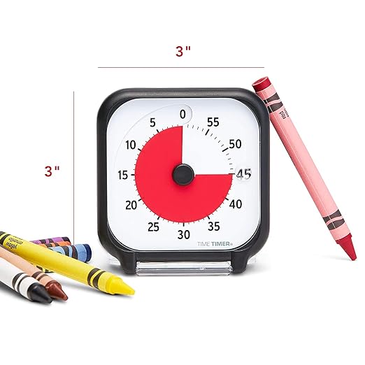 Time Timer 3 inch Visual Timer — 60 Minute Kids Desk Countdown Clock with Dry Erase Activity Card and Desktop App Access — for Kids Classroom, Homeschool Study Tool, Task Reminder, Home and Kitchen