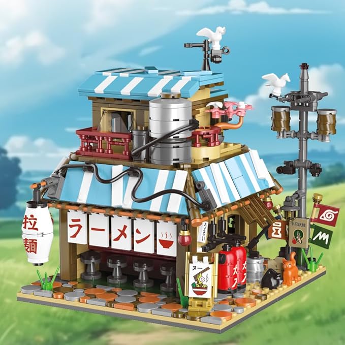 Japanese Ramen Shop Building Blocks Set - Mini Brick Simulation Architecture Construction Toy Ideal Gift Choice for Adult Teen 14+
