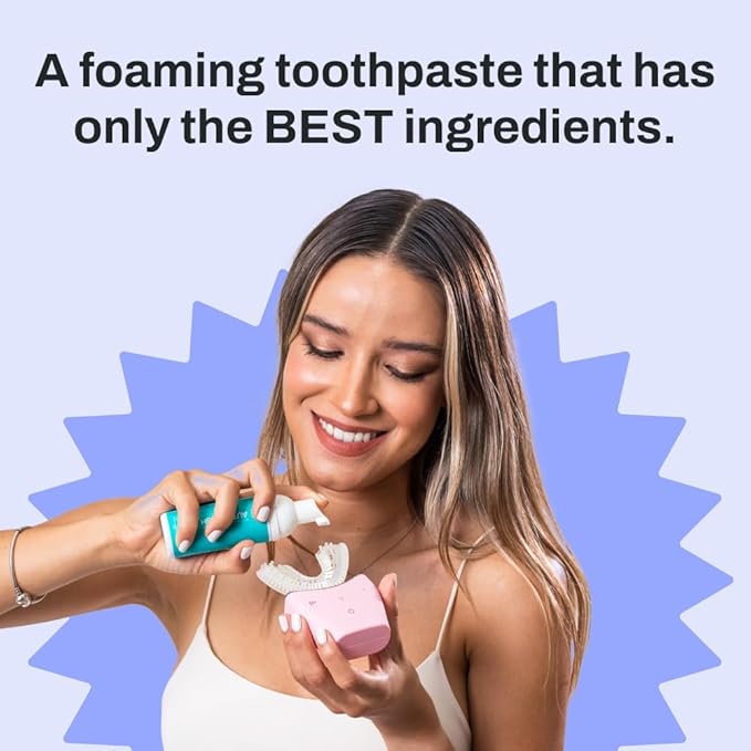 autobrush Original Mint Flavor Fluoride-Free Foaming Toothpaste for Adults, Whitening & Deep Cleaning, Travel Friendly, Anti-Cavity, Foam Toothpaste (2 Pack)