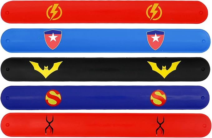 Slap Bracelets for Kids Party Supplies Favors Boy's Wristband Accessories Wrist Strap Gift Supplies,3 years and up (5-Pack)