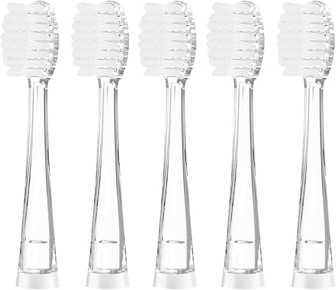TEETECK 5 Pack Kids Toothbrush Replacement Heads Compatible with SEAGO- 513/977/EK6,Compatible with Brush-Baby WildOnes/KIDZSONIC(Not BabySonic Series),Compatible with Dada-Tech-BB1/977/K6