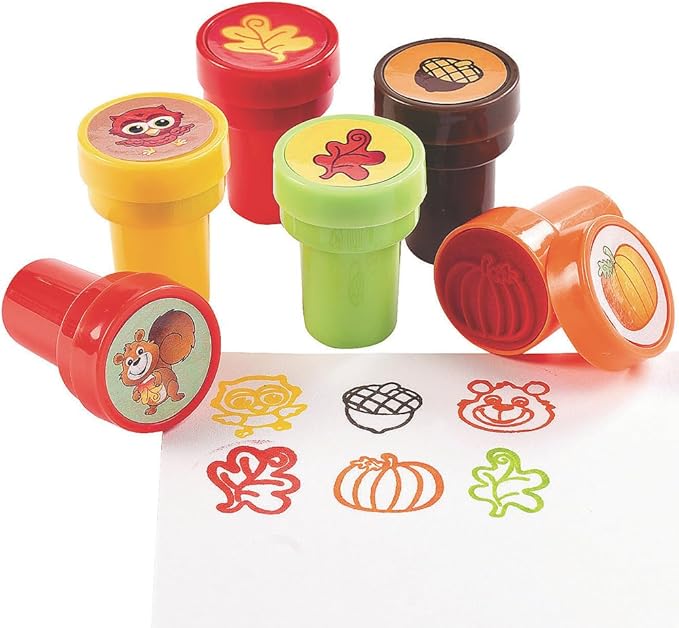 Fall Stamper Assortment - Bulk Set of 24 Pieces - Crafts for Kids