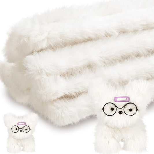 VitalCozy 10 Pcs 39.37 Inches Jumbo Fur Material Pipe Cleaners Chenille Stems Pipe Cleaner Craft Pipe Stems DIY Projects and Craft Supplies Decorations(Cream White)