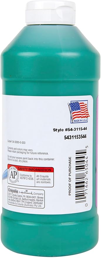 Crayola Artista II Washable Tempera Paint, Pint, Green