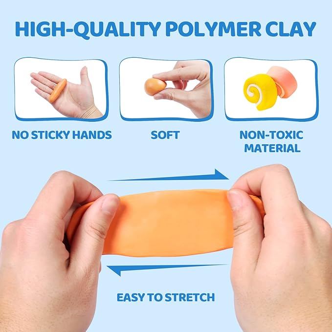 ARTME Polymer Clay, 82 Colors Clay Kit, Oven Bake Modeling Clay, Creative Polymer Clay Kit with Sculpting Tools and Jewelry Accessories, Non-Toxic, Ideal DIY Clay Gifts for Adults and Teens