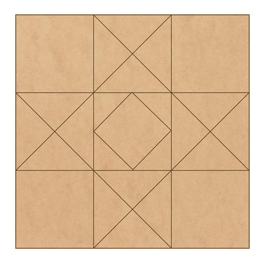 Unfinished Barn Quilt Square Wooden Sign, Country Decor Canvas Quilts Blocks (15 inches, Hourglass)