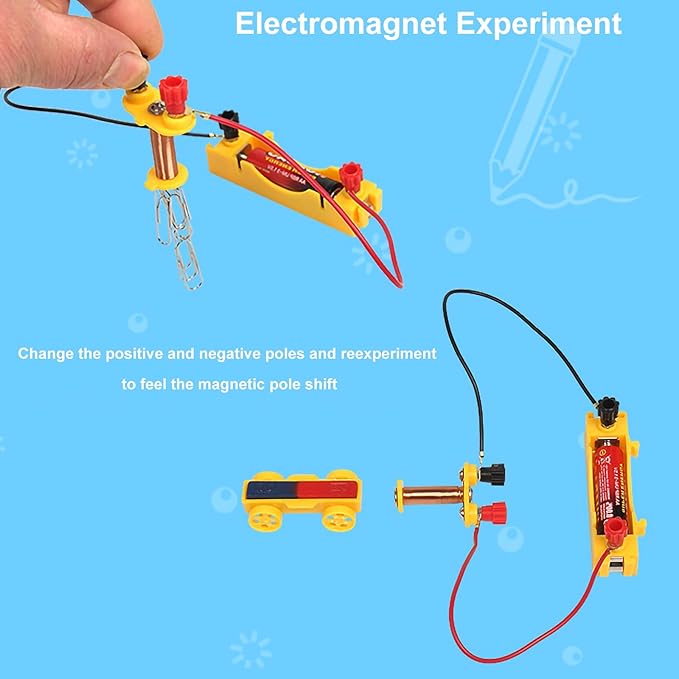 Kids Magnet Kit Physics Science Electromagnet Experiment Set Educational and Birthday Gift for School Students