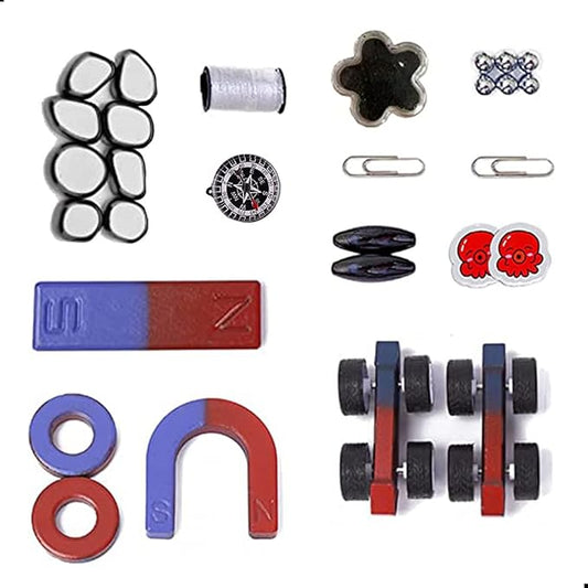 Magnet Science Kit, Magnetic Experiments Games Physical Mechanics Teaching Tools Equipment Compass Aids DIY Magnets Set Stones Mutual Attraction Decompression Toy Free Combination Office Stress Toy
