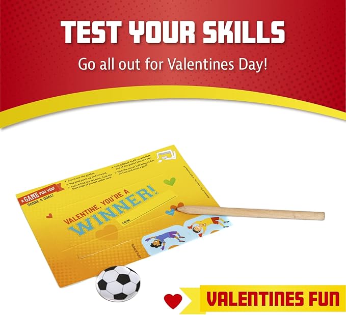 Peaceable Kingdom Valentines Cards for Kids Classroom, Set of 28 Valentines Day Gifts - Flick 'em Sports Games