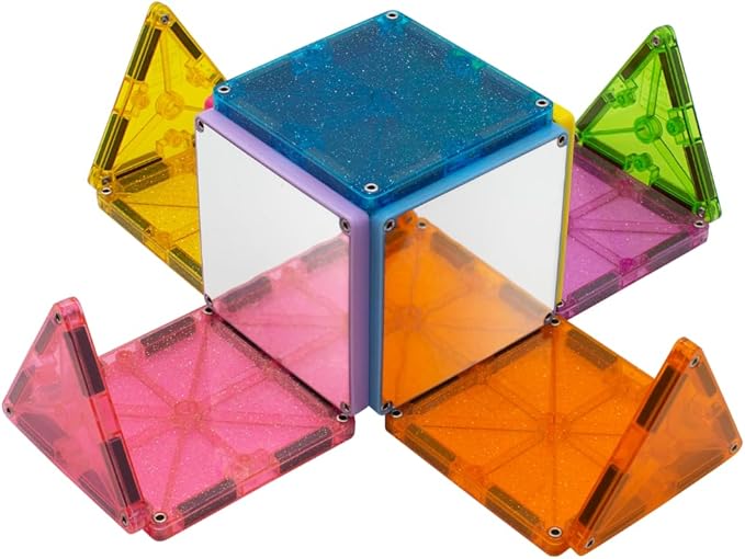 MAGNA-TILES Stardust 15-Piece Magnetic Construction Set, The ORIGINAL Magnetic Building Brand, 3-99 Years with 4 Mirrored Squares