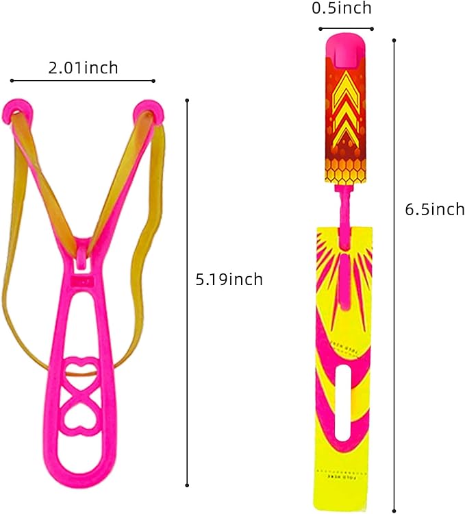 72 Pcs Slingshot Outdoor Toys,Glow in The Dark Party Supplies Toys Rocket with Launcher,Glow Sticks Easter Basket Stuffers Birthday Party Favors for Kids 4-8-12 Bulk Toys