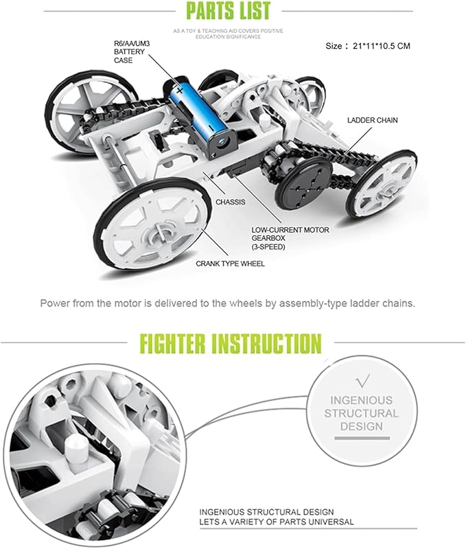 STEM Projects for Kids Ages 8-12 | STEM Kits for Kids | Electronics Circuits Engineering and Science Experiments for Teens | 4WD Climbing Vehicle,DIY STEM Toys for Boys and Girls