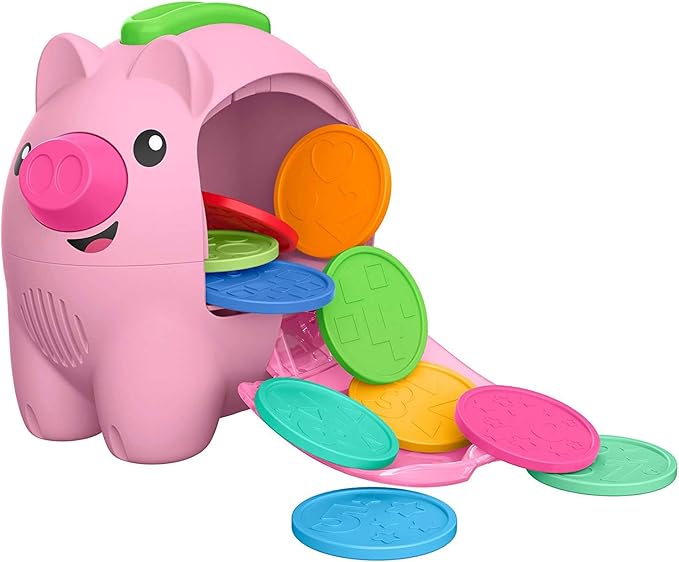 Fisher-Price Baby Musical Toy Laugh & Learn Count & Rumble Piggy Bank with Songs & Motion for Infants & Toddlers Ages 6+ Months